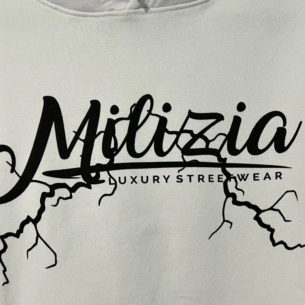Zuni sportswear Milizia luxury streetwear against all odds hoodie white‎ Large